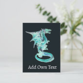 Serene Blauwe Draak In Hemel Magisch Fantasie Weze Briefkaart (Staand voorkant)