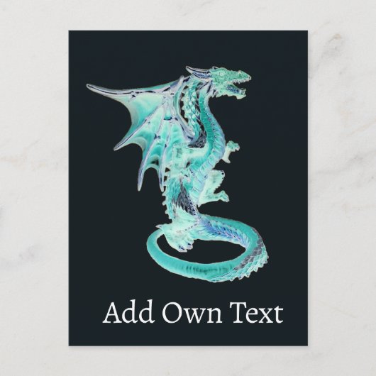 Serene Blauwe Draak In Hemel Magisch Fantasie Weze Briefkaart (Voorkant)