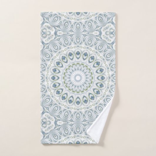 Serene blauwe en groene mandala patroon ontwerp bad handdoek (Handdoek)