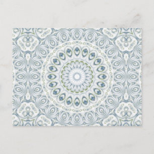 Serene Blauwe en Groene Mandala Patroon Ontwerp Briefkaart