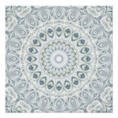 Serene blauwe en groene mandala patroon ontwerp perfect poster (Voorkant)