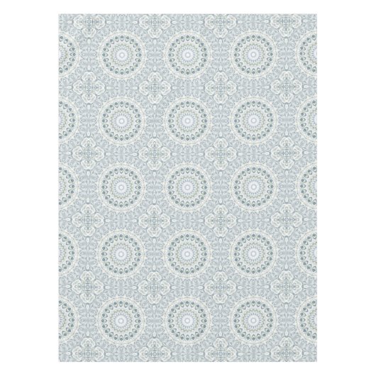 Serene blauwe en groene mandala patroon ontwerp tafelkleed (Voorkant)