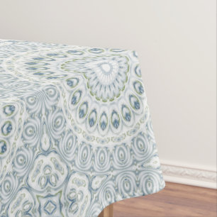 Serene Blauwe en Groene Mandala Patroon Ontwerp Tafelkleed