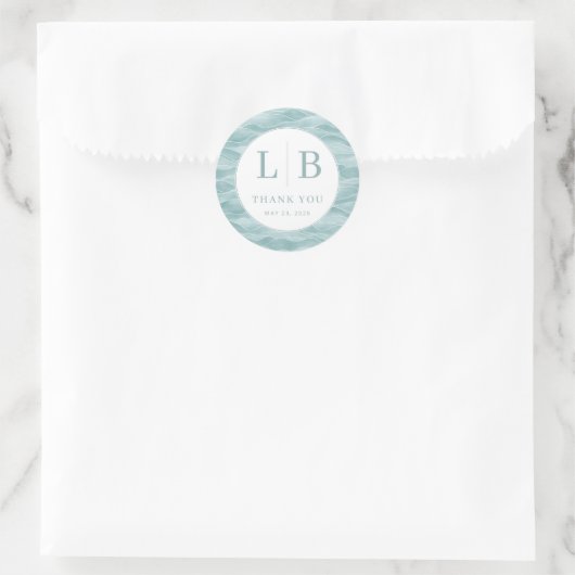 Serene Blauwe Golf Oceanisch Ronde Sticker (Tas)