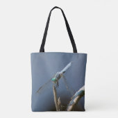 Serene blauwe libel tote bag (Achterkant)