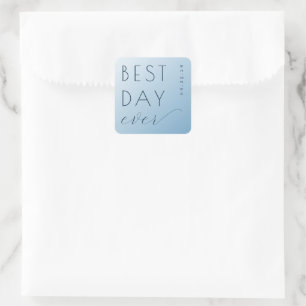 Serene Blauwe Minimalistische Viering Vierkante Sticker