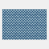 Serene blauwe motieven: ventilatoren, golven en ge inpakpapier vel (Voorkant 2)