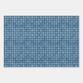 Serene blauwe motieven: ventilatoren, golven en ge inpakpapier vel (Voorkant)