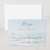 Serene Blauwe Oceaafbeelding RSVP Kaartje (Voorkant / Achterkant)