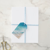 Serene blauwe oceaan bruiloft gunst label cadeaulabel (Met Touw)