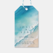 Serene blauwe oceaan bruiloft gunst label cadeaulabel (Voorkant)