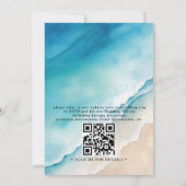 Serene Blauwe Oceaanstrand Budget QR Code Huwelijk Kaart (Achterkant)