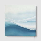 Serene Blauwe Strand Abstracte Trouw Gastenboek (Achterkant)