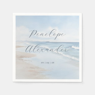Serene Blauwe Strandgolven Servet