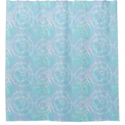 Serene Blauwe Tie-Dye Douchegordijn (Voorkant)