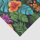 Serene Blauwe Tropische Bloemen Decoupage Papier (Detail)