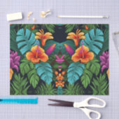 Serene Blauwe Tropische Bloemen Decoupage Papier (Craft)