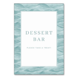 Serene Blauwe Watergolf Dessertbar Bord Kaart