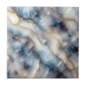 Serene blauwe wervelingen en delicate gouden adere tegeltje (Voorkant)