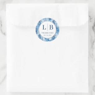 Serene Blauwe Winter Dennenbomen Ronde Sticker