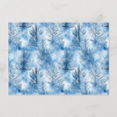 Serene Blauwe Winterbomen Informatiekaartje (Achterkant)