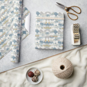 Serene Blauwgrijze Wolken Golven Cadeaupapier