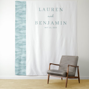Serene Blauwgroene Golf Wandkleed