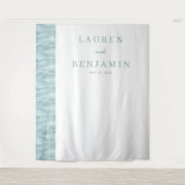 Serene Blauwgroene Golf Wandkleed (Voorkant)