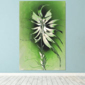 Serene Bloem op Groen Canvas Afdruk (Insitu (Houten vloer))