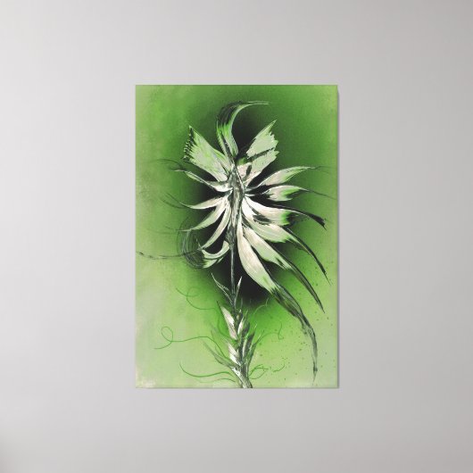 Serene Bloem op Groen Canvas Afdruk (Voorkant)