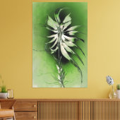 Serene bloem op groen canvas afdruk (Insitu (Woonkamer))