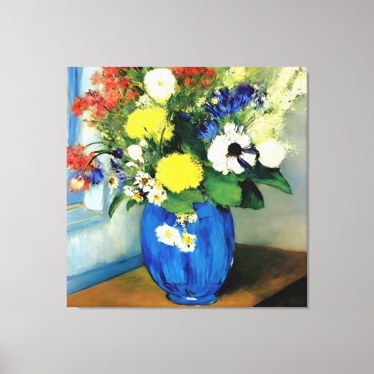 Serene Bloem Vaas Kunstwerk Canvas Afdruk (Voorkant)