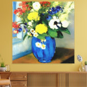 Serene Bloem Vaas Kunstwerk Canvas Afdruk (Insitu (Woonkamer))