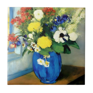 Serene Bloem Vaas Kunstwerk Tegeltje