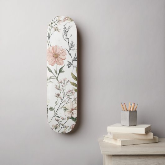 Serene Bloemblaadjes Persoonlijk Skateboard (Muurkunst)