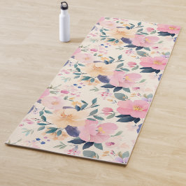 Serene Bloemen Roze Flow Elegante Kalmerende Esthe Yogamat