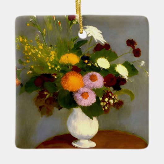 Serene Bloemen Stilleven Print Keramisch Ornament (Voorkant)