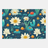 Serene Bloempatroon in Wellness Zakelijk Product Inpakpapier Vel (Voorkant)