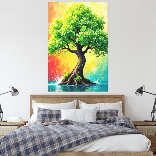 Serene Bloom Canvas Afdruk (Insitu (Slaapkamer))