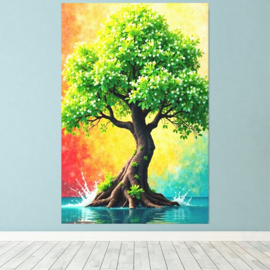 Serene Bloom Canvas Afdruk (Insitu (Houten vloer))