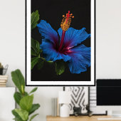 "Serene Bloom: De Schoonheid van Blauwe Hibiscusbl Poster (Thuiskantoor)