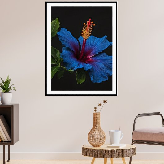 "Serene Bloom: De Schoonheid van Blauwe Hibiscusbl Poster (Woonkamer 3)