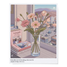 Serene Bloom Window Uitzicht Art Print