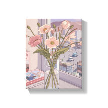 Serene Bloom Window Uitzicht Art Print