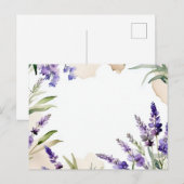 Serene Blooms Waterverf Lavendel Briefkaart (Voorkant / Achterkant)