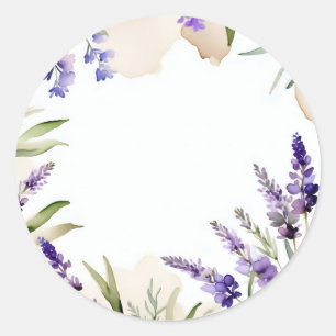 Serene Blooms Waterverf Lavendel Ronde Sticker