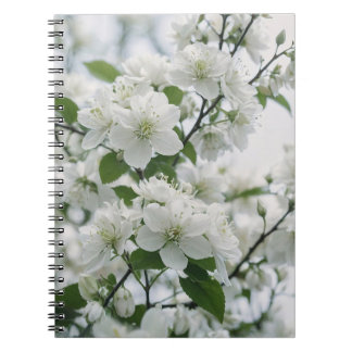 Serene Blossom: Een Bough Van Witte Kersenbloemen Notitieboek