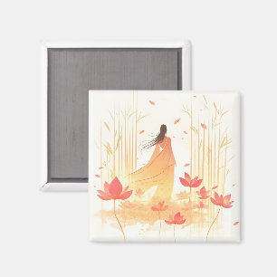 Serene Blossom Lotus Garden Magneet