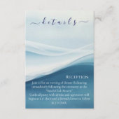Serene Blue Abstract Beach Wedding Details Informatiekaartje (Voorkant)