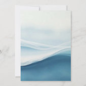Serene Blue Abstract Beach Wedding Kaart (Achterkant)